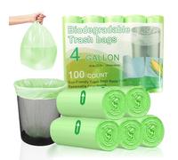 Food Waste Bags, 200 PCS Garbage Bag, 20L Compostable Biodegradable Food Waste Bags, Biodegradable Bin Liners Bin for Kitchen Bathroom Toilet 50 x 60 cm (Green, 200Pcs 50 x 60 cm)