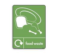 Food Waste Bin StickerSign - WRAP, Self Adhesive Vinyl [A4 200mm x 300mm]