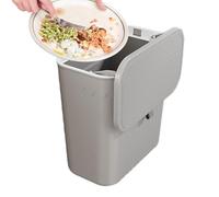 Food Waste Caddy - 7L Metal Scrap Keeper, Lift Out Pail Insert, Smell Reducing Carbon Slot | Tabletop Refuse Sorter Peels Leftover Storage Canister Cooking Corner Area Zone Dual-action lid