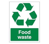 Food Waste - Recycling Symbol 450 x 600 mm - 2mm Super-Tough Rigid Plastic