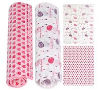 Food Wrapping Paper Greaseproof Wax Paper 100 Sheets Waterproof Wrapping Paper Cute Printed Wax Paper Sheets Non-Stick Parchment Paper Liners Tissue for Bread Sandwich Burger
