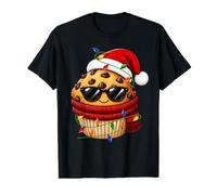 Food Xmas Festive Lights Santa Hat Muffin Cupcake Christmas Value Graphic T-Shirt