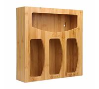 Food Ziplock Bag Storage Organizer For Kitchen Drawer, Bamboo Baggie Holder, Compatible With Ziploc, Solimo, Glad, Hefty For Gallon, Quart, Sandwich And Snack Variety Size Bags(1 Box 4 Slots)
