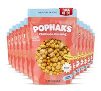 FOODHAK Chillimon Ginseng Pophaks Pack of 20 (20 x 25g) - Spicy Lotus Seed Pophaks, Vegan and Superfood Alternative to Crisps or Low-Calorie Popcorn, Paprika and Chilli Flavoured Popcorn