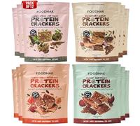 FOODHAK Crackers (Sweet & Sweet Chilli beetroot, Rosemary & Garlic, Seeded Omega & Millet) Variety pack, low carb crackers, low carb snack, high fibre & gluten free (12 x 25g Packs). no carbs no sugar
