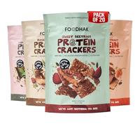 FOODHAK Crackers (Sweet & Sweet Chilli beetroot, Rosemary & Garlic, Seeded Omega & Millet) Variety pack low carb crackers, low carb snack, high fibre & gluten free (20 x 100g Packs). no carbs no sugar