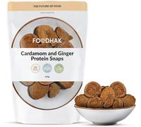 FOODHAK Ginger & Cardamom Cookies (Pack of 1) 120g - Vegan cookies with Millet Flour Coconut Oil & Chia Seeds, Oven Baked with Protein Source, Cardamom Cookies with Maple Syrup & Coconut Palm Sugar.