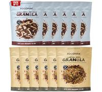 FOODHAK Granola Variety Gluten Free Granola Breakfast Cereal Pack of 12 (6 x 2, 50g) - Made In UK Comes with Ashwagandha & Cocoa,Pumpkin Spice Maple Syrup - Vegan, No Refined Sugar