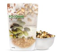 FOODHAK Homemade Granola (Pack of 1) 300g - Vegan & Gluten-Free Granola with Chia Seeds & Dried Apricots, Nutrient-Packed Cereal to Support Nervous System & Heart Health, No Added Refined Sugar.