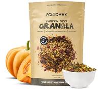 FOODHAK Pumpkin Spice Granola (Pack of 1) 300g - Crunchy Granola with Premium Gluten-Free Oats, Maple Syrup & Pumpkin Seeds - Fibre Rich with Antioxidants, No Refined Sugar, Vegan Snacks & Breakfast.