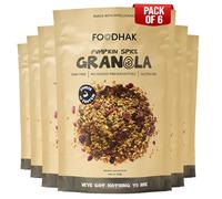 FOODHAK Pumpkin Spice Granola Pack of 6 (6 x 300g) Crunchy Granola with Premium Gluten-Free Oats | Maple Syrup, Pumpkin Seeds, Fibre Rich & No Added Refined Sugar | Ashwagandha Vegan Snacks.