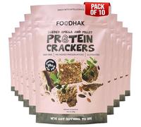 FOODHAK Seeded Omega & Millet Gluten free Crackers Pack of 10 (10 x 100g) - Source of Fibre, Crisp Savoury Seasoned with Oregano with Chia seeds, Sunflower & Pumpkin Seeds, Perfect for Health.