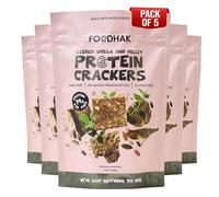 FOODHAK Seeded Omega & Millet Gluten Free Crackers Pack of 5 (5 x 100g) - Source of Fibre Crackers, Crisp Savoury Seasoned with Oregano with Chia seeds, Sunflower & Pumpkin Seeds, Perfect for Health.