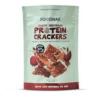 FOODHAK Sweet Beetroot Protein Gluten Free Crackers - High Protein Healthy Keto Snacks, Tasty Snacks with Pumpkin & Chia Seeds, High Protein Vegan Crackers with Flaxseed Millet Flour (100g)