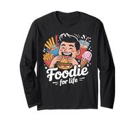 Foodie for Life Funny Cartoon Snack Lover Long Sleeve T-Shirt