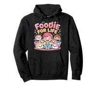 Foodie for Life Funny Cartoon Snack Lover Pullover Hoodie