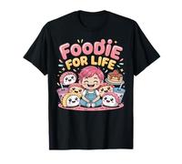 Foodie for Life Funny Cartoon Snack Lover T-Shirt