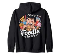 Foodie for Life Funny Cartoon Snack Lover Zip Hoodie