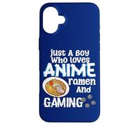 Foodie Movie Fan Just a Boy Who Loves Anime Ramen And Gaming Case for iPhone 16 Plus