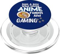 Foodie Movie Fan Just a Boy Who Loves Anime Ramen And Gaming PopSockets PopGrip for MagSafe