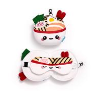 Relaxeazzz Foodiemals Nori The Ramen Bowl Travel Pillow & Eye Mask, Yellow