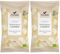 Foodin Organic Raw White Chocolate Cashew 60g (Pack of 2)