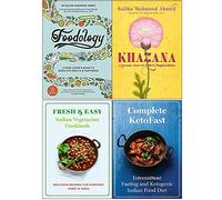 Foodology, Khazana Cookbook, Fresh & Easy Indian Vegetarian Cookbook, Complete KetoFast 4 Books Collection Set