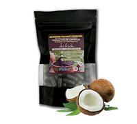 FoodPURA 100% Natural 60 High Strength Coconut Activated Charcoal Capsules not Tablets 1500mg Digestive Support Reduces Bloating & Flatulence After Eating Vegan