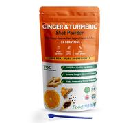 FoodPURA 135g Ginger & Turmeric Shot Drink Powder 135 Servings with Orange Cayenne Black Pepper Vitamin C & Zinc 100% RDA Natural
