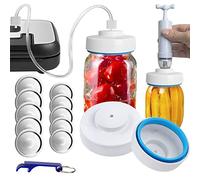 FoodSaver Mason Jar Vacuum Sealer - Portable Hand Pump with Accessory Hose for Regular & Wide Mouth Jars