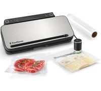 FoodSaver Multi-Use Food Preservation System | Food Vacuum Sealer Machine | with Handheld Sealer, 1 Roll, 4 Vacuum Sealer Bags & 4 Zipper Bags | Silver with Black Accents [VS3190]