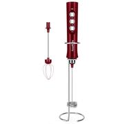 FoodVille MF02 Rechargeable Milk Frother Handheld Foam Maker with Stainless Whisk for Cappuccino, Latte, Bulletproof Coffee, Keto Diet, Protein Powder, Matcha (Viva Red)