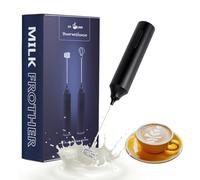 FoodVille MF05 Rechargeable Milk Frother USB Charging Handheld Foam Maker with Stainless Balloon Whisk for Cappuccino, Latte, Bulletproof Coffee, Keto Diet, Protein Powder, Matcha (Black)