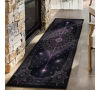 FOOGENG Gothic Star Map Runner Rug, Deep Purple Horoscope Mat 60x240cm | Esoteric Pagan Constellation Carpet, Dark Witchy Galaxy Floor Decor for Tarot Room, Lounge and Corridor