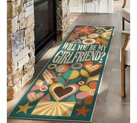 FOOGENG Will You Be My Girlfriend Rug, Valentine's Day Runner 80x150cm, | Love Heart Runner Rug for Bedroom, Living Room, Hallway and Home Decor