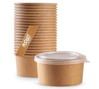 FOOGO Green 100Pcs 1000ml 35oz Kraft Salad Bowls with Lids