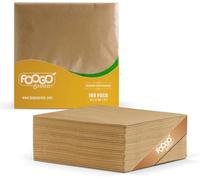 FOOGO Green 100pcs Brown Unbleached Paper Napkins, 2 Ply Strong Paper