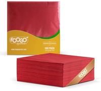 FOOGO Green 100pcs Elegant Red Paper Napkins, 2 Ply Strong Serviettes