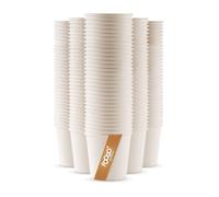 FOOGO Green 2000pcs 4oz Disposable Strong Single-Wall White Paper Coffee Cups, FSC® Certified, Fully Compostable, Takeaway, Paper Cups for Hot Drinks, Parties, Eco-Friendly