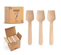 FOOGO Green 2000pcs Wooden Dessert Spoons, 9.5cm Small Spade Shape | FSC® Certified, for Icecreams Jelly Cakes, Sturdy Eco-Friendly Wooden Spoon, Like Bamboo cutlery