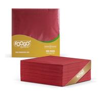 FOOGO Green 500pcs Elegant Red Paper Napkins, FSC® Certified, 33 x 33 cm, 2 Ply Strong Paper Serviettes, Fully Home Compostable, Super Soft Paper Tissues, Cocktail Disposable Napkins