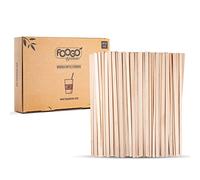 FOOGO Green 500pcs Wooden Coffee Stirrers, Extra Long 19cm / 7.5", FSC® Certified, Cocktail Stirrers, Wooden Sticks for Craft, for Cold and Hot Drinks, Eco-Friendly, Compostable and Sturdy