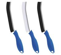 FOOGWEE Hard Bristle Crevice Cleaning Brush - Cleaning Supplies - Grout Cleaning Brushes for Household Use - Crevice Cleaning Tool for Bathroom, Home and Kitchen (3, Blue)