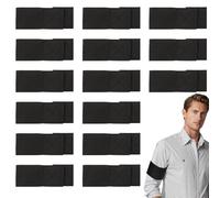 Foohuue 15 Pcs Adjustable Elastic Black Armbands Mourning Armbands, Captains Armband Kids Captain Armband, Open Arm bands for Adult Youth Soccer Volleyball Football Rugby Basketball Player