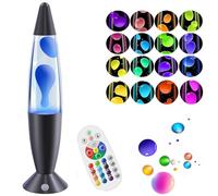 FOOING Liquid Motion Lamp, 17 Color Changing Night Light with Remote Control, 16" Nighlight Home Decor Mood Lighting for Bedroom Office, Relaxing Table Lamp for Kids Adults Gifts-Black