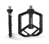 FOOKER Mountain Bike Pedals,Non-Slip Bicycle Flat Pedals Aluminum 9/16",MTB Pedals Wide Platform Pedals for Mountain Bike, BMX, Road Bike Pedals (Black)