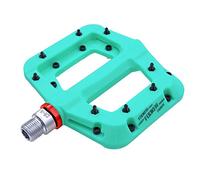 FOOKER MTB Pedals Mountain Bike Pedals 3 Bearing Non-Slip Lightweight Nylon Fiber Bicycle Platform Pedals for BMX MTB 9/16" (922-Green Needle Roller Bearing)