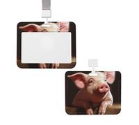 Foolish Cute Animal ID Badge Holder Retractable Clip Waterproof Plastic Card Holder with Lanyard Protector Work Badge Sleeve Name Badge Reel Holders Name Tag for Work OfficeNurse