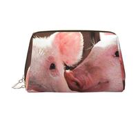 Foolish Cute Pig Small Makeup Bag Travel Cosmetic Bag Makeup Pouch PU Leather Portable Versatile Zipper Make up Bag for Women Girls