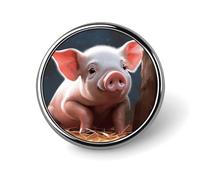 Foolish Cute Pig1 Button Pin,Design Your Own Personalized Pin Back Button Badges Exquisite Round Badge Travel Brooch Metal Decorative Pins for Hat Clothes Backpack